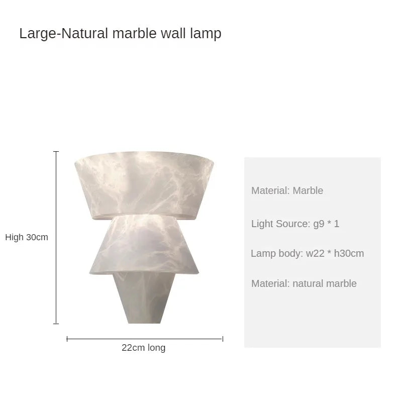 LuxeStone - Lampe murale élégante en marbre fabriquée en pierre naturelle pour une esthétique moderne