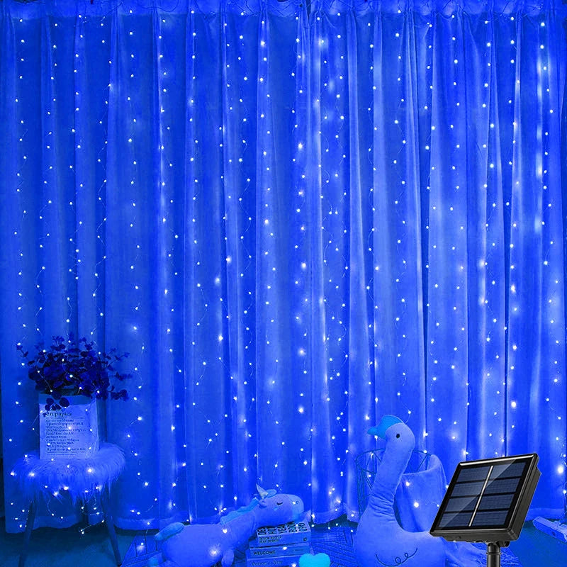 LumiGlow Guirlande Solaire à Rideau | Guirlande LED Étanche pour Décoration Extérieure
