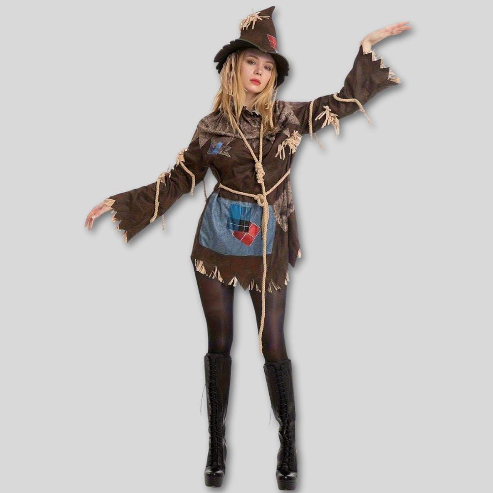 Vogelscheuche Halloween Kostüm Polyester Hut Seil Kleid
