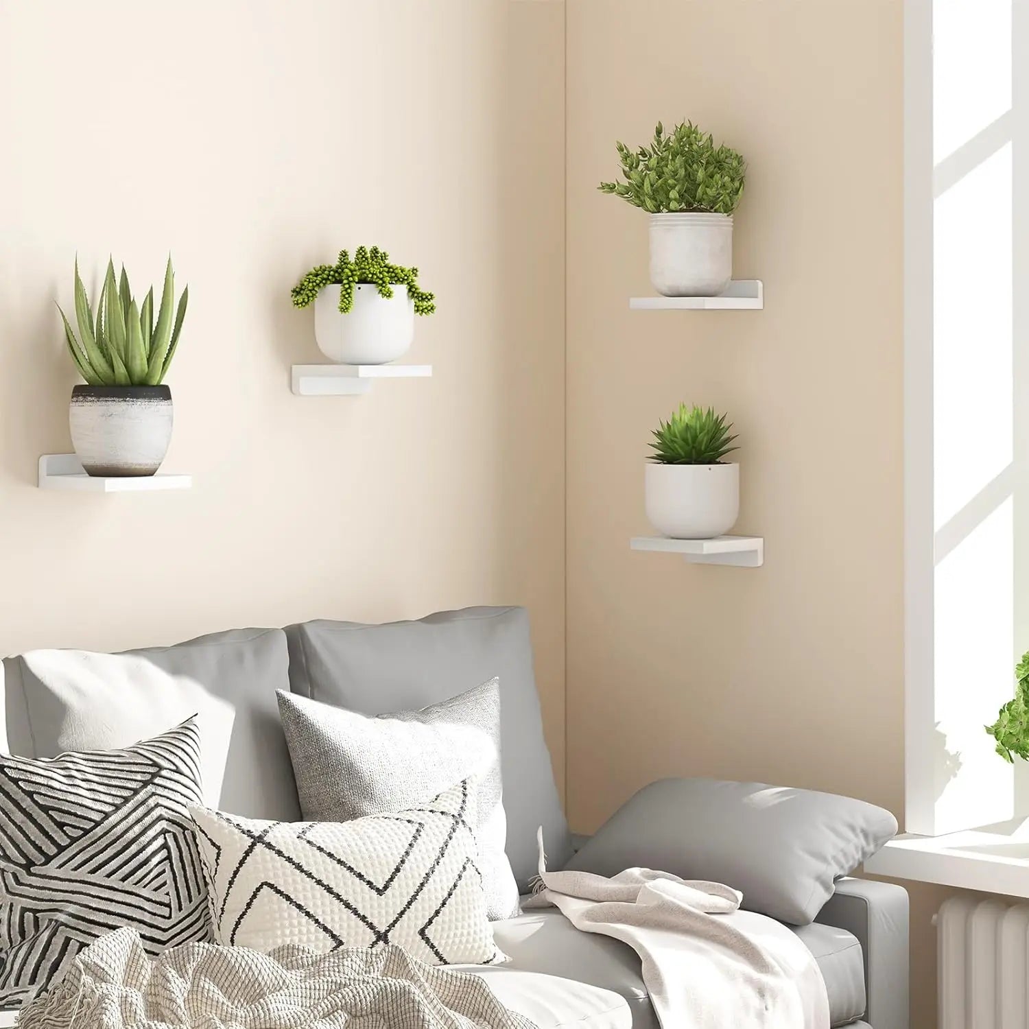 Wood Floating Wall Shelf Set of 4