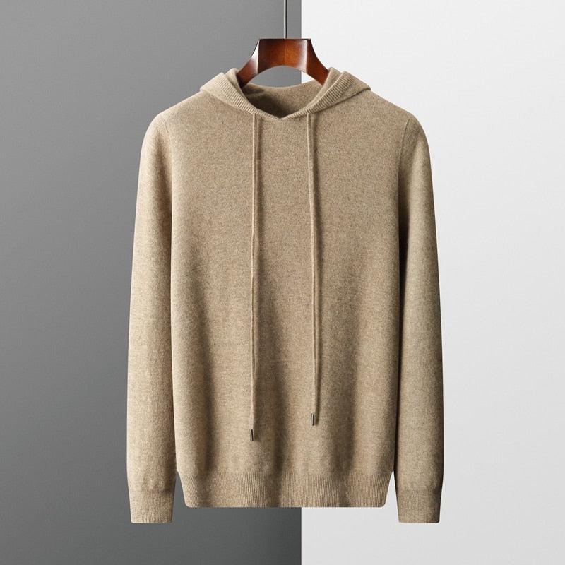 Uld Hættetrøje Merino Strik Pullover til Mænd