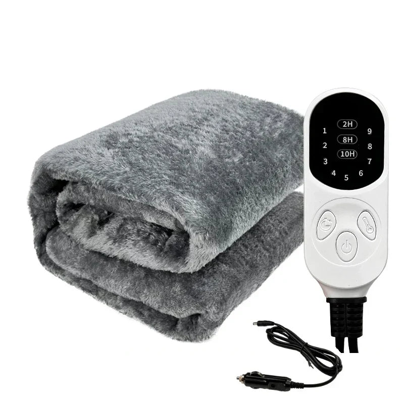 Couverture électrique CozyDrive : couverture de voyage chauffante 12V lavable pour voiture, SUV et camion avec minuterie et contrôle de la température