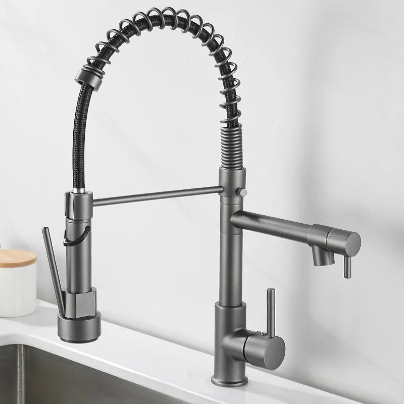 FlexFlow - Dual Spout Brass Kitchen Faucet