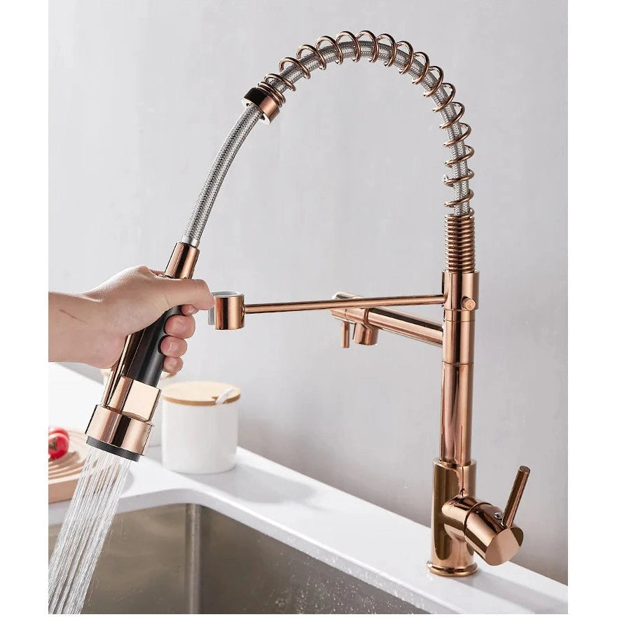 FlexFlow - Dual Spout Brass Kitchen Faucet