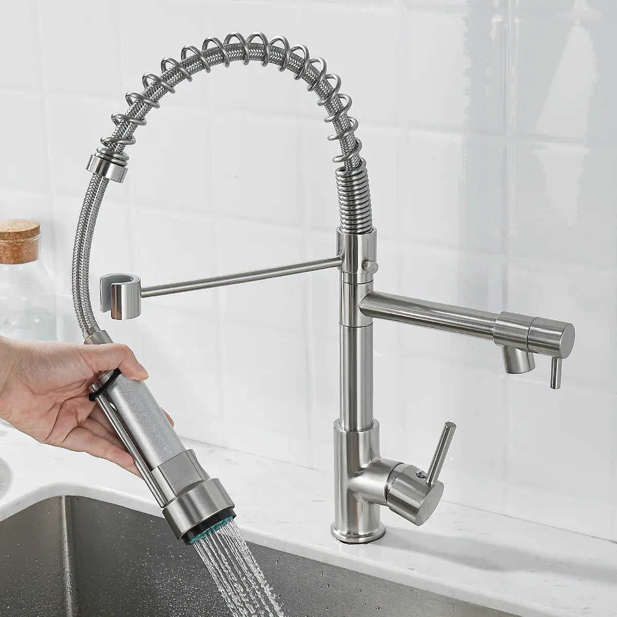 FlexFlow - Dual Spout Brass Kitchen Faucet