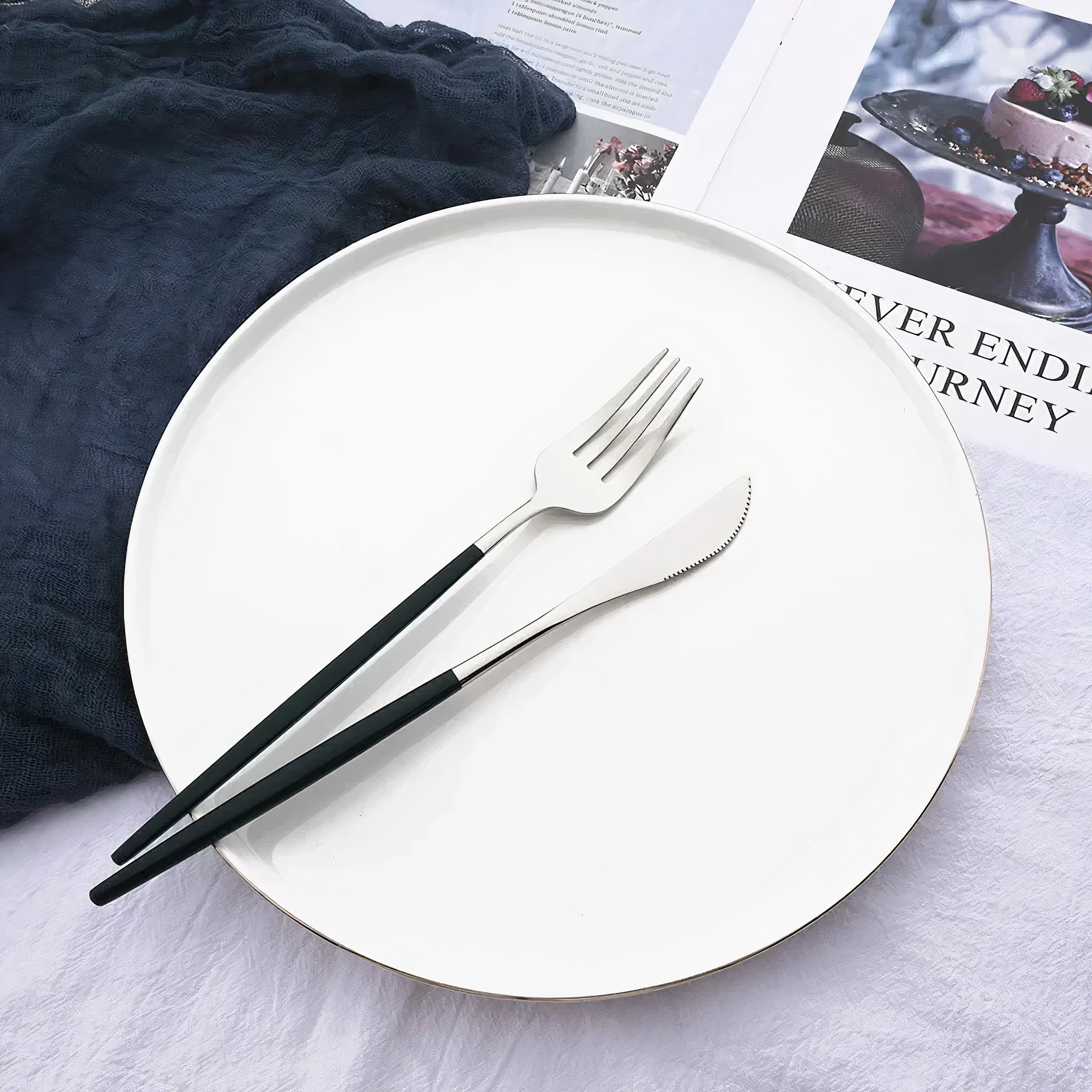 Bestiksæt Moderne Guld Rustfrit Stål Design