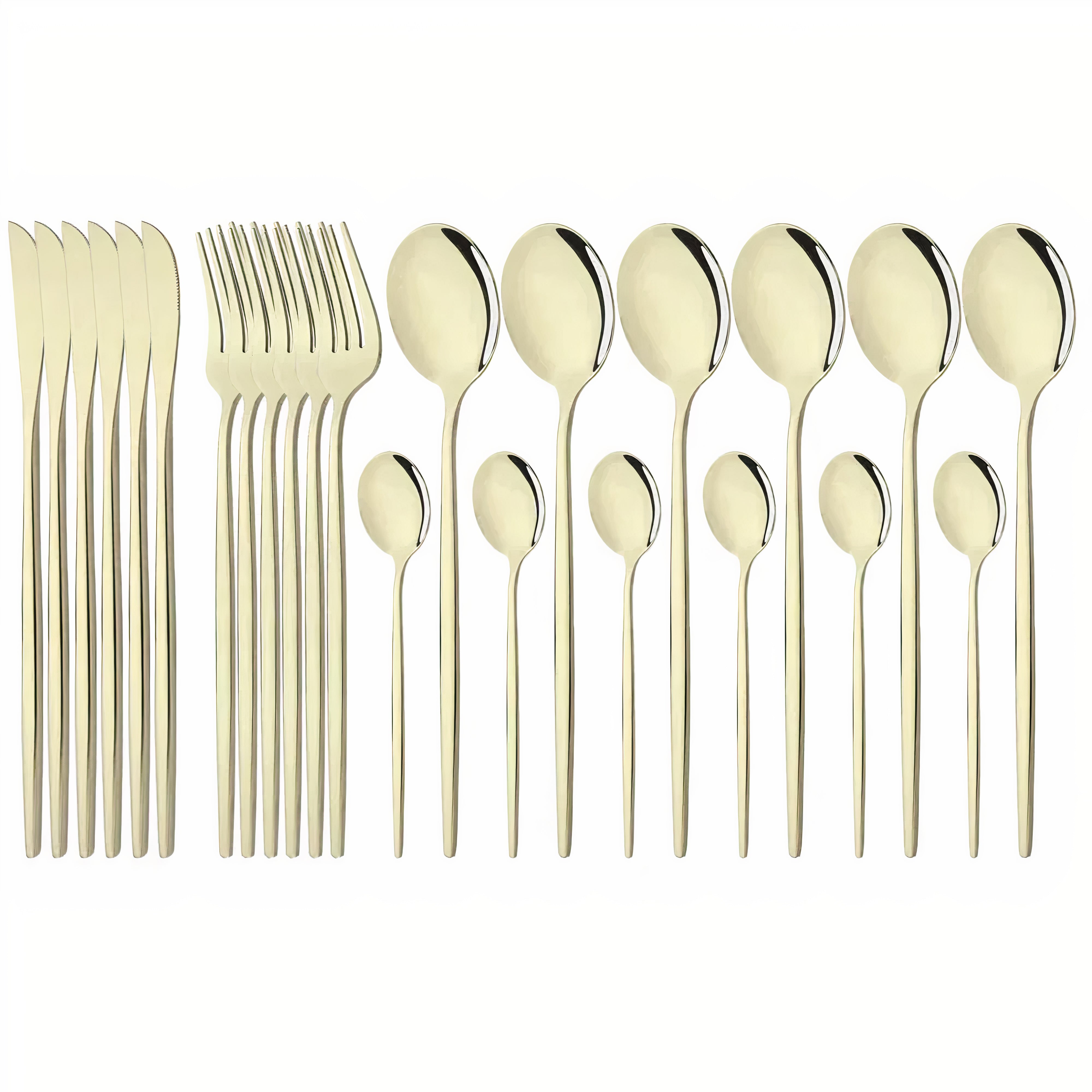 Bestiksæt Moderne Guld Rustfrit Stål Design