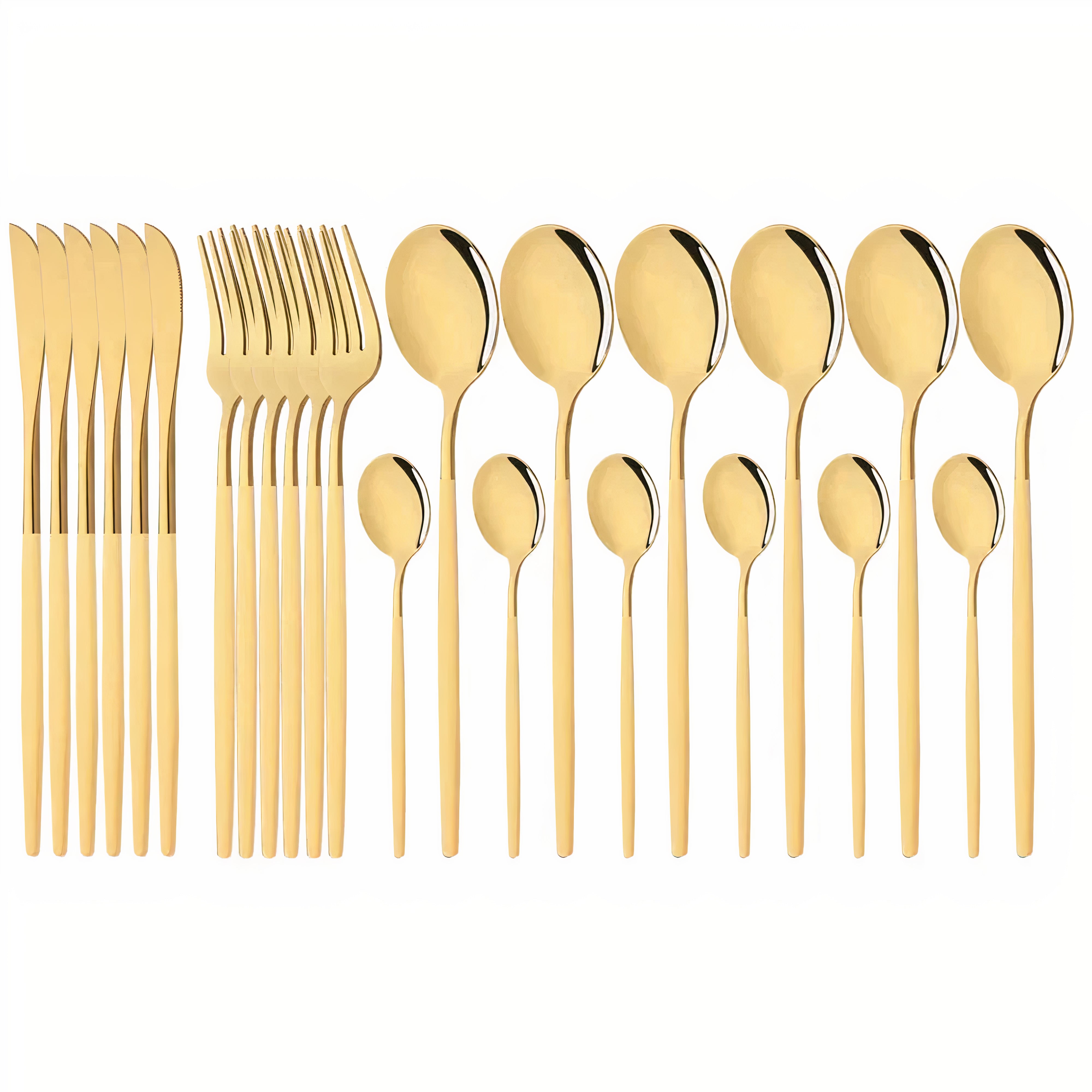 Bestiksæt Moderne Guld Rustfrit Stål Design