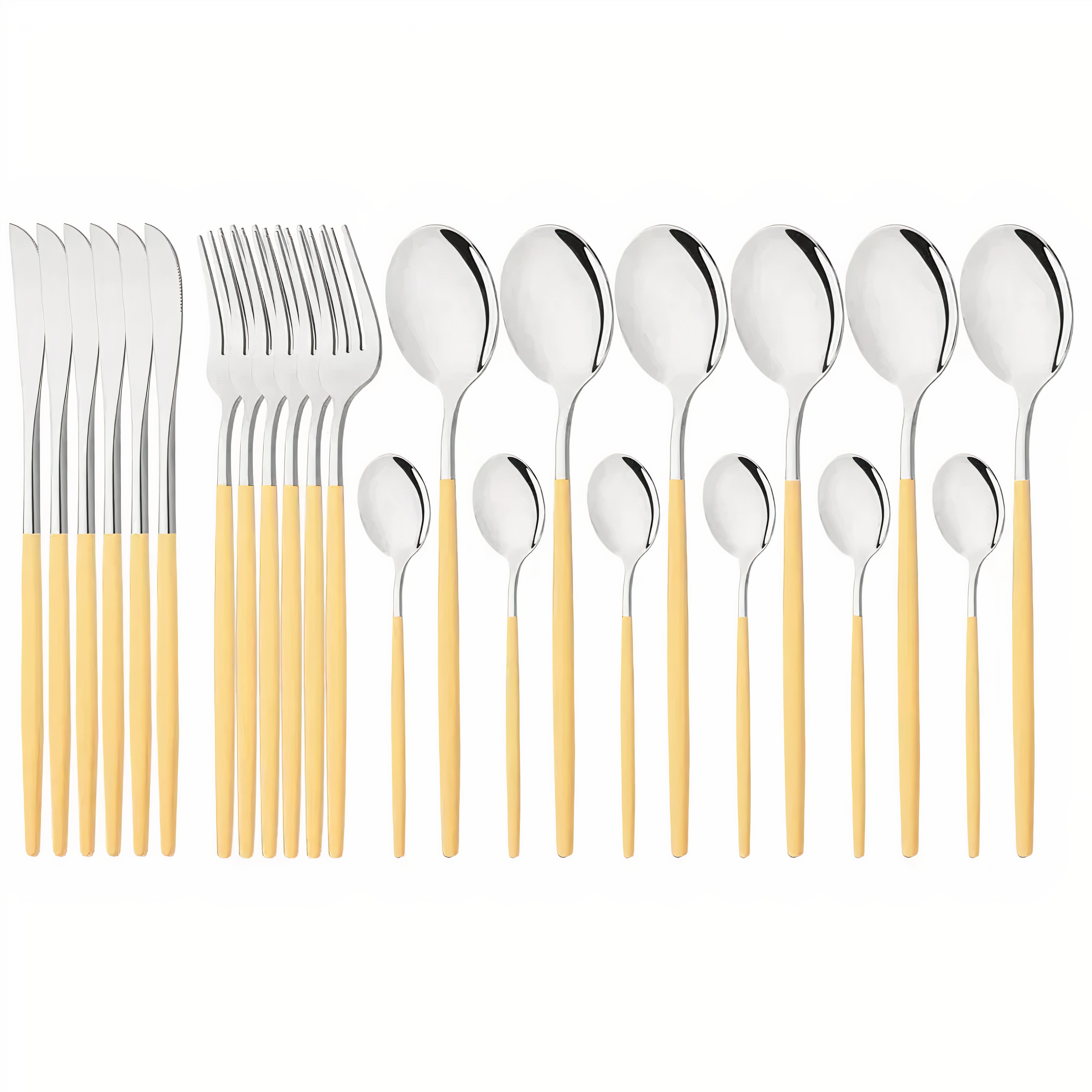 Bestiksæt Moderne Guld Rustfrit Stål Design