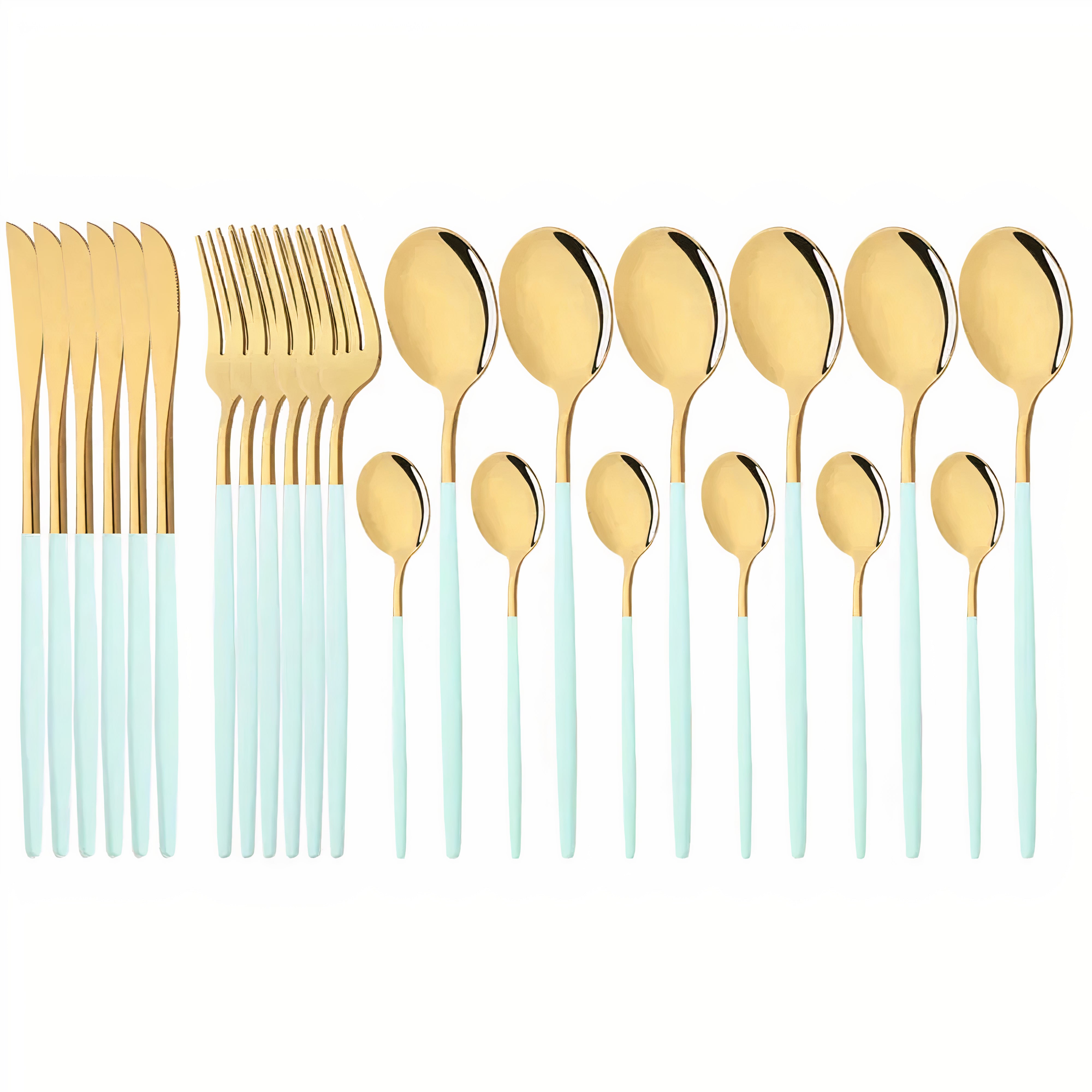 Bestiksæt Moderne Guld Rustfrit Stål Design
