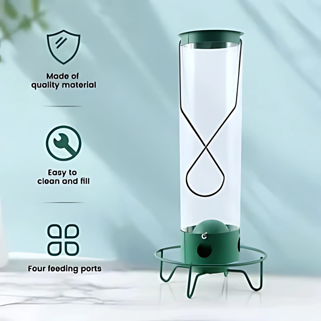 Mangeoire à oiseaux en métal suspendue, design anti-écureuil