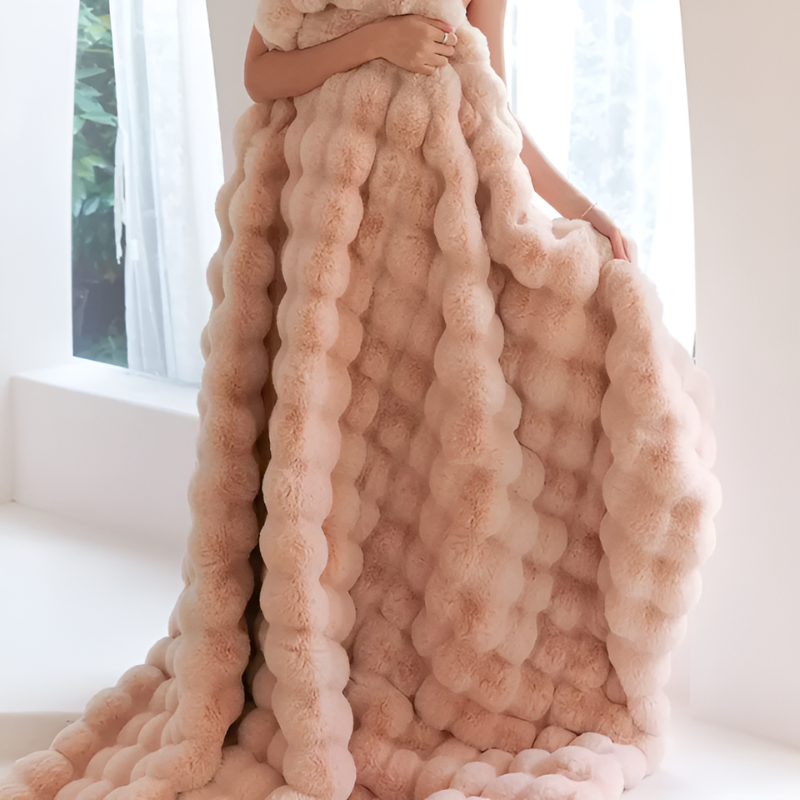 フェイクファー フリース スローブランケット
