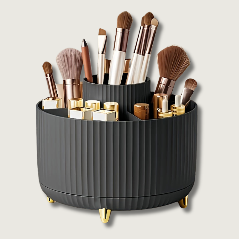 Organizér na make-up černý otočný plastový úložný prostor