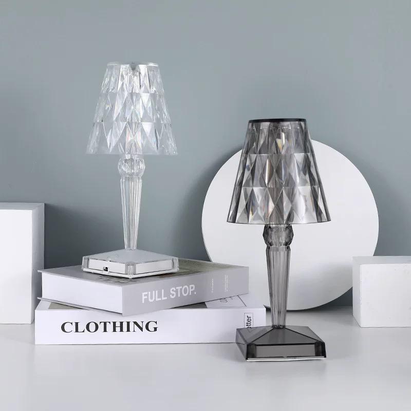 Bordlampe Krystal Akryl Touch Genopladelig