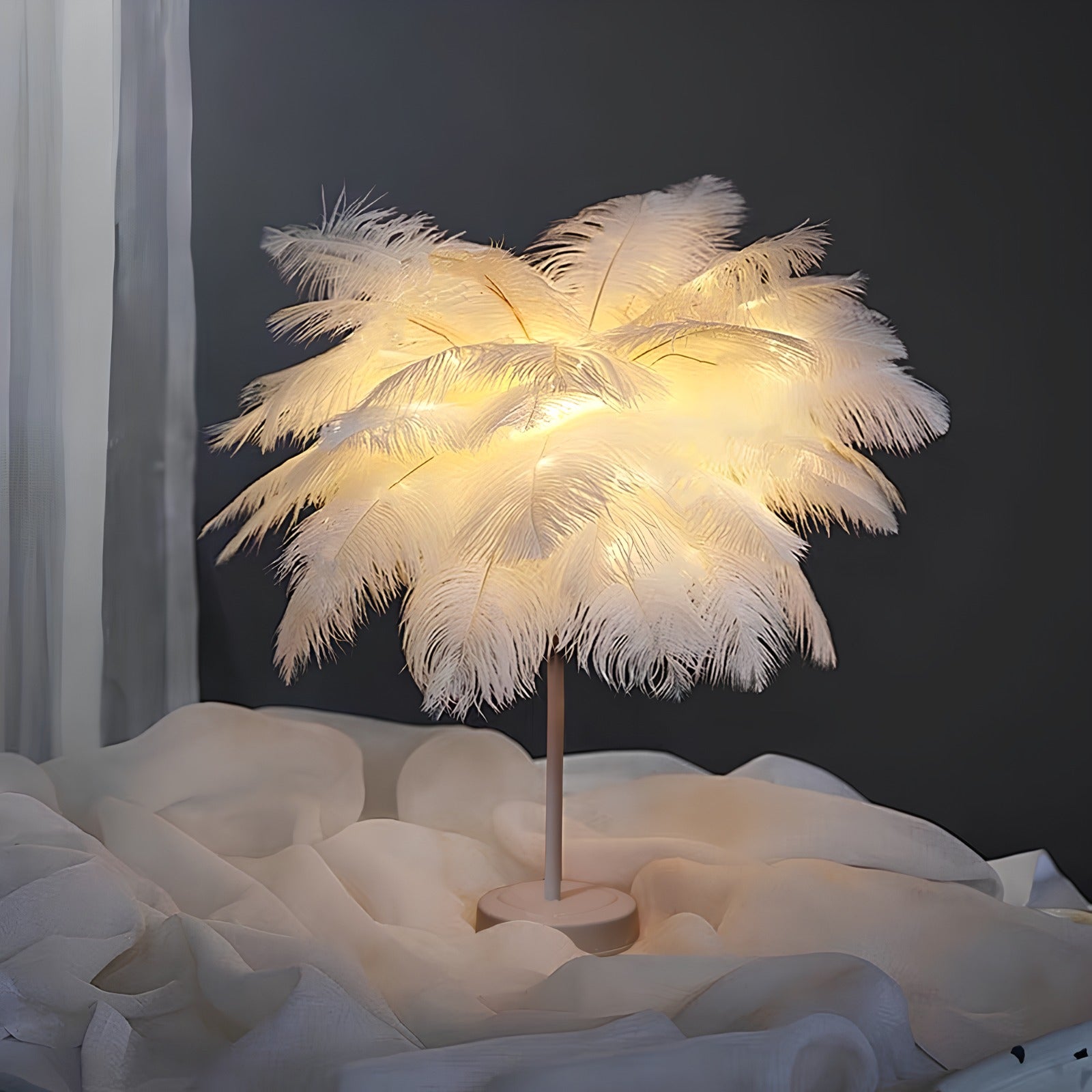 Lampe de table plume Éclairage doux