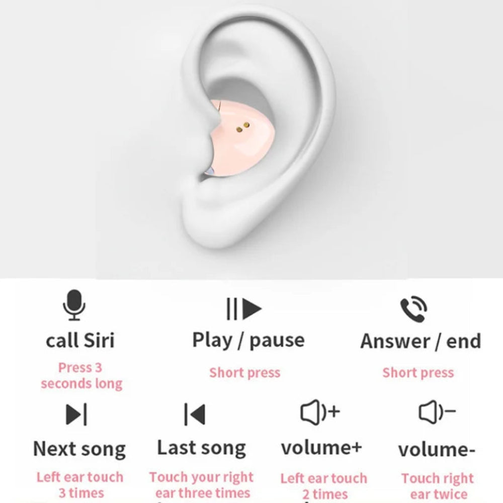 Bezdrátová sluchátka Neviditelná Mini Bluetooth S potlačením šumu Pro spánek