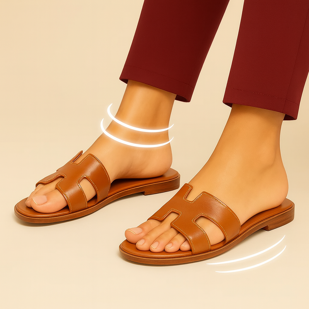 Sandales plates à enfiler pour femmes | Chaussures d'été confortables à large largeur