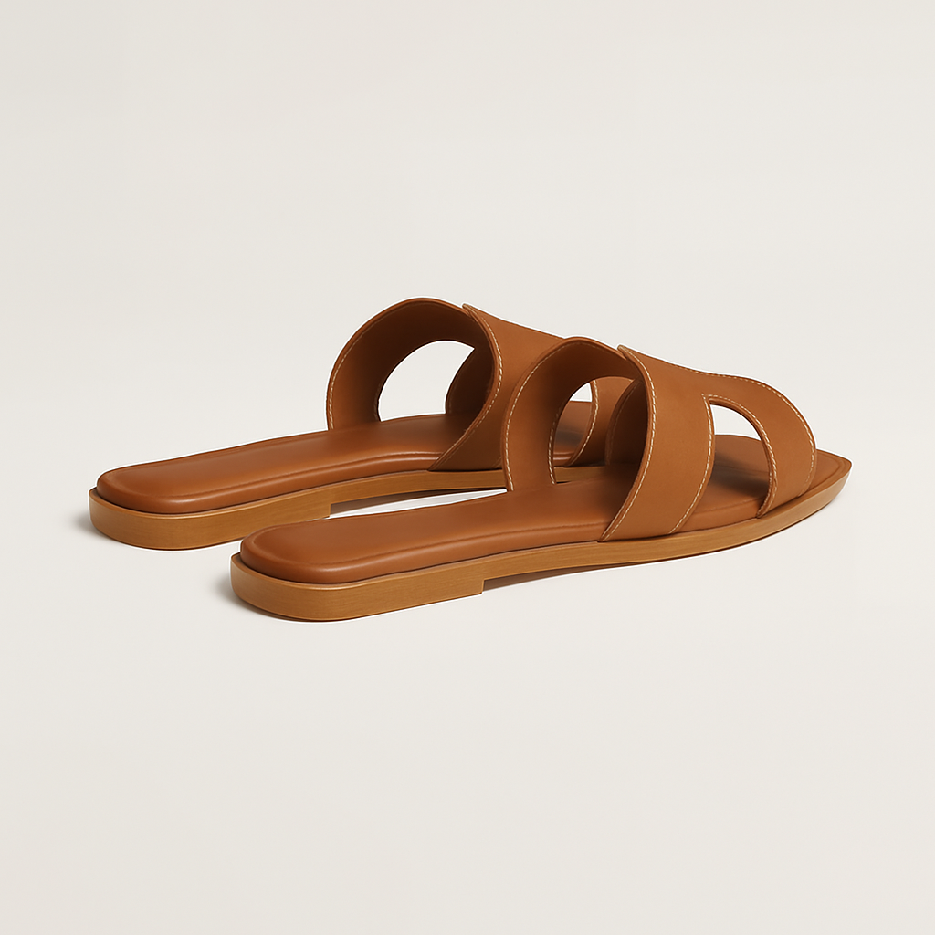 Sandales plates à enfiler pour femmes | Chaussures d'été confortables à large largeur