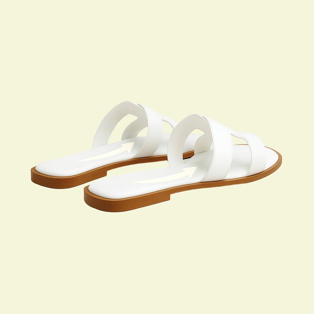 Sandales plates à enfiler pour femmes | Chaussures d'été confortables à large largeur