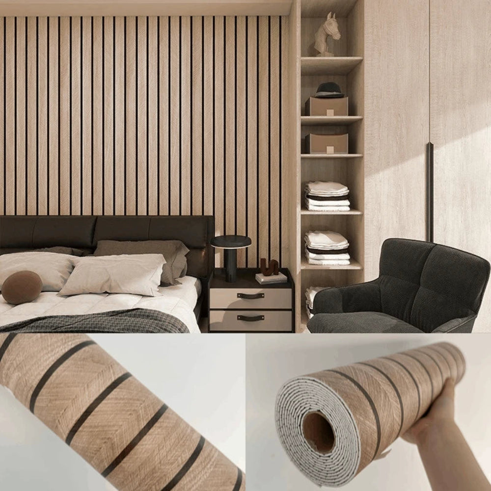 Wood Wall Panels Self Adhesive Wallpaper Waterproof PVC Decor