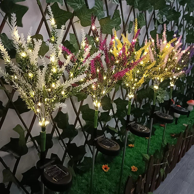 Luminous Bloom - Lumières de jardin à LED solaires en forme de fleur pour décoration extérieure, étanches, design lavande économe en énergie