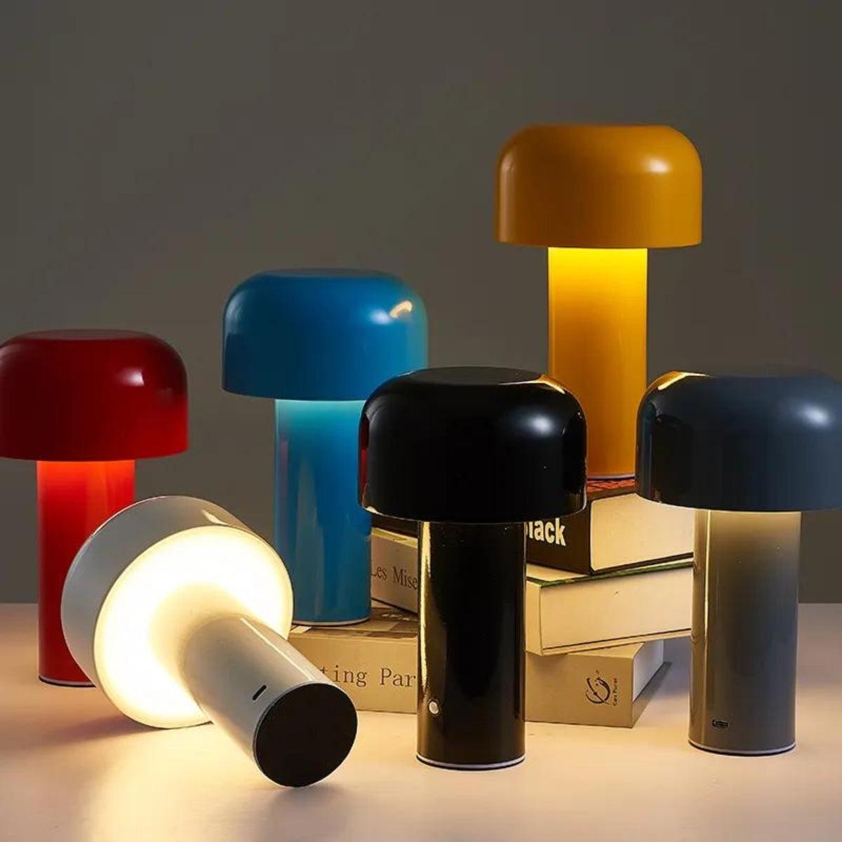 Mini lampe LED champignon | Luminosité réglable et design coloré pour bureau ou table de chevet