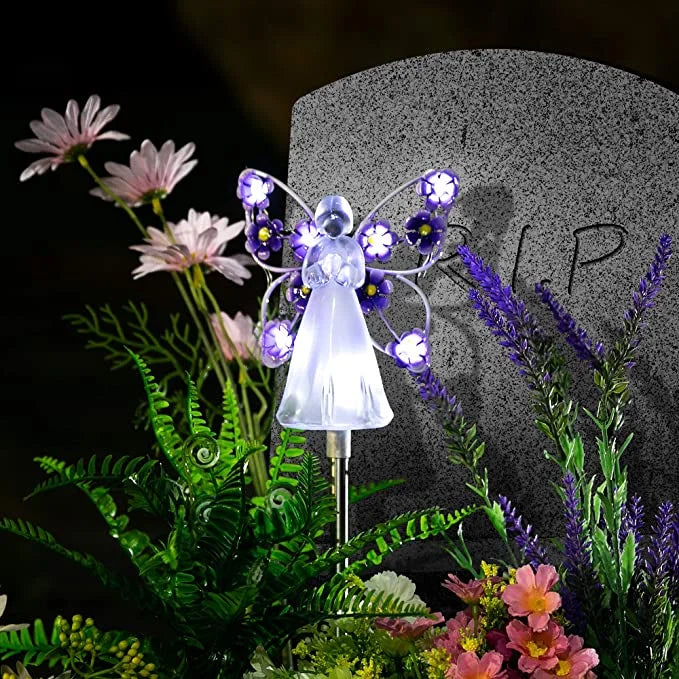 Lanterne de jardin LED Ange solaire Luminous Haven – Éclairage extérieur élégant pour jardins et mémoriaux