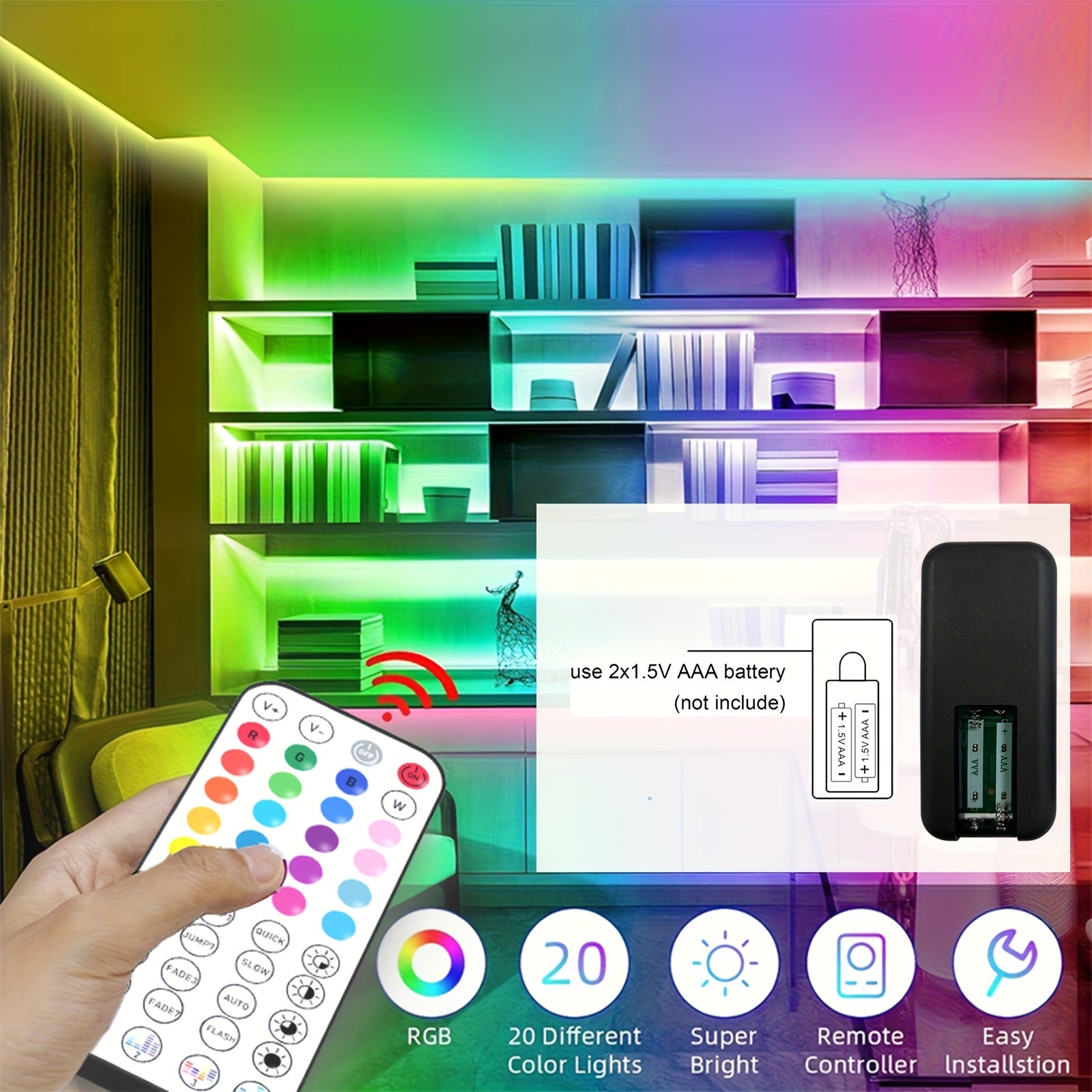 LED-strips med farveskift og musiksynkronisering