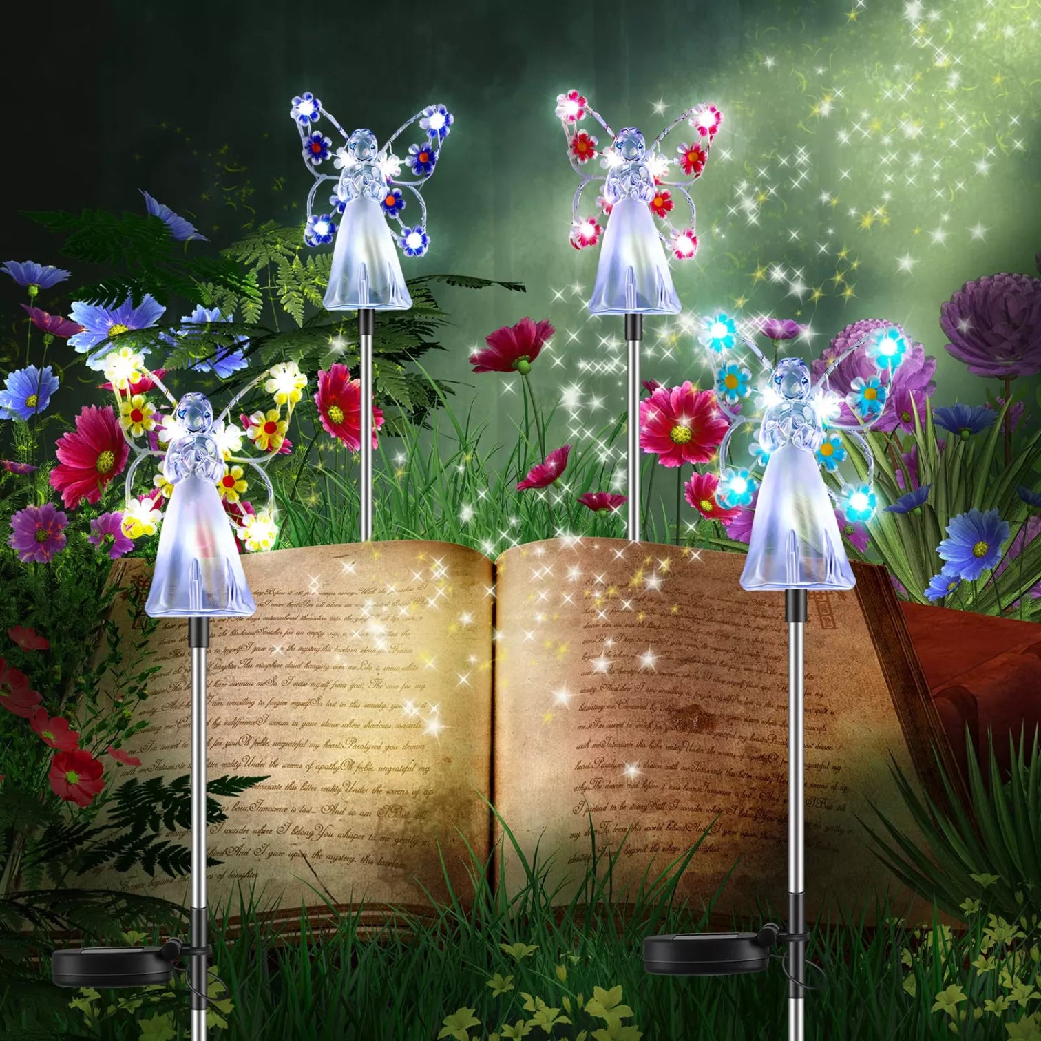 Lanterne de jardin LED Ange solaire Luminous Haven – Éclairage extérieur élégant pour jardins et mémoriaux