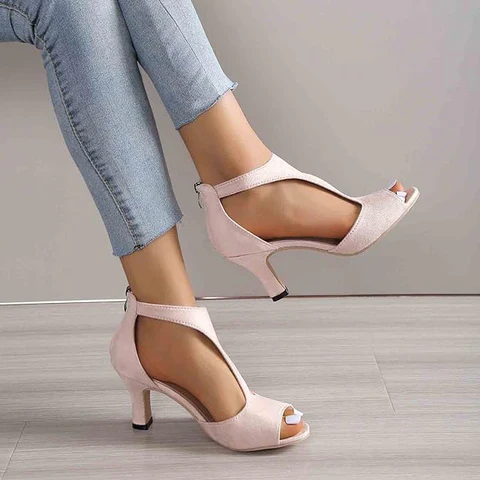 Women's Heeled Open Toe Wedding Sandals | Ankle Strap