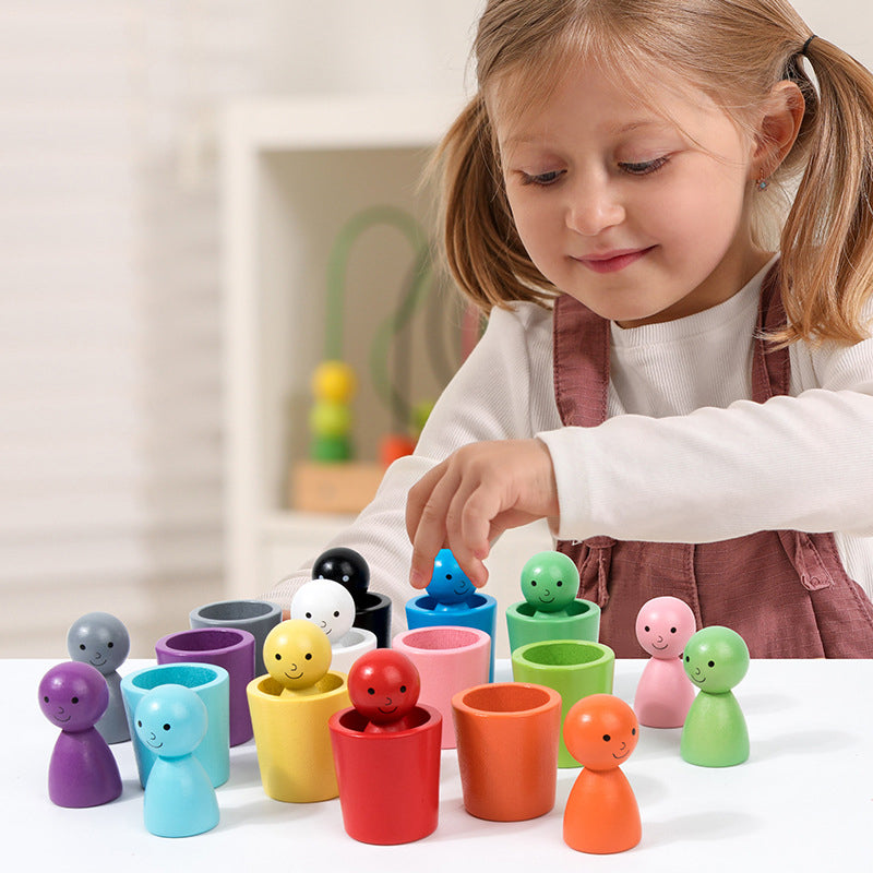 Jouet éducatif en bois pour tri des couleurs