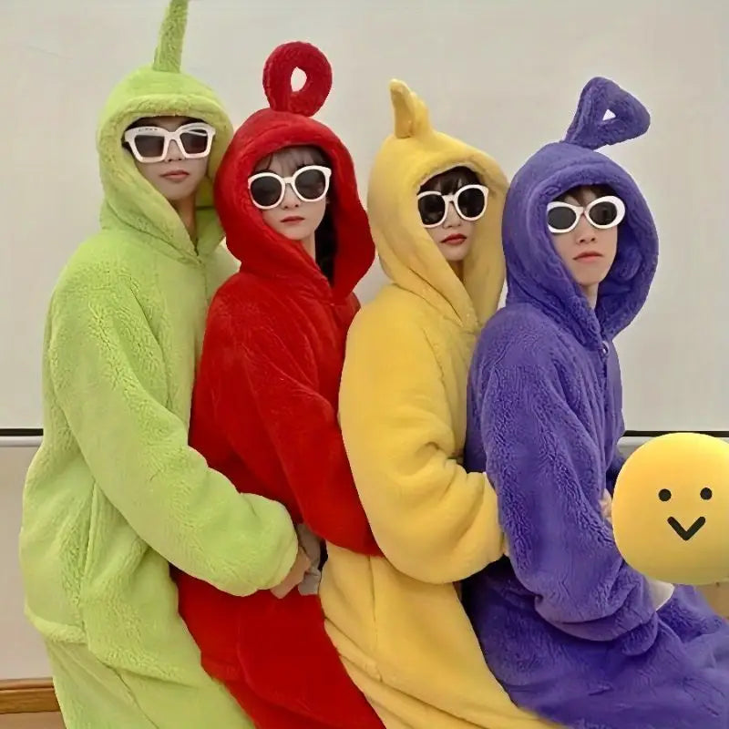 Unisex plyšový fleecový kostýmový overal | Mikina s kapucí na doma