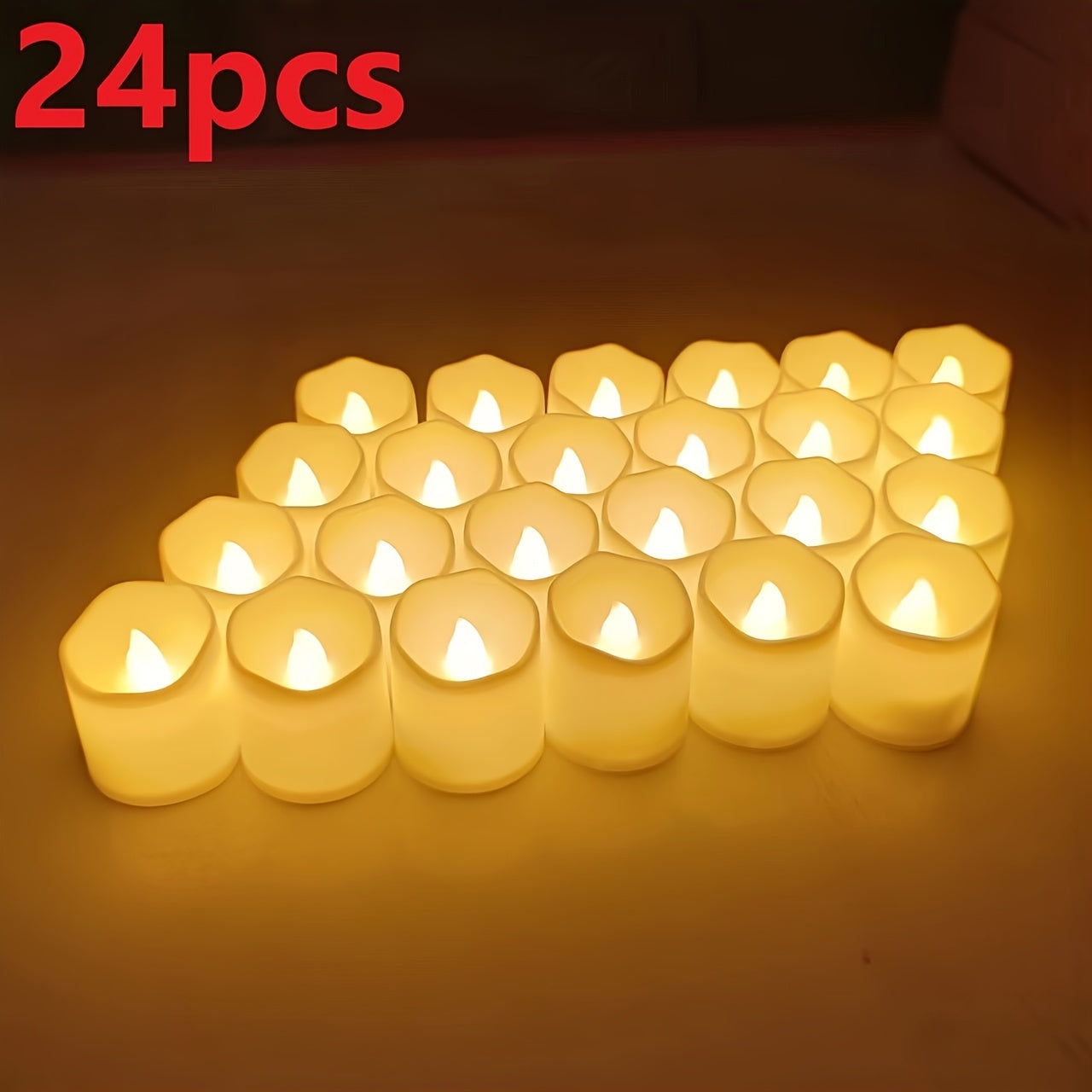 GlowFlicker - Lot de 24/50/100 bougies LED sans flamme pour ambiance romantique