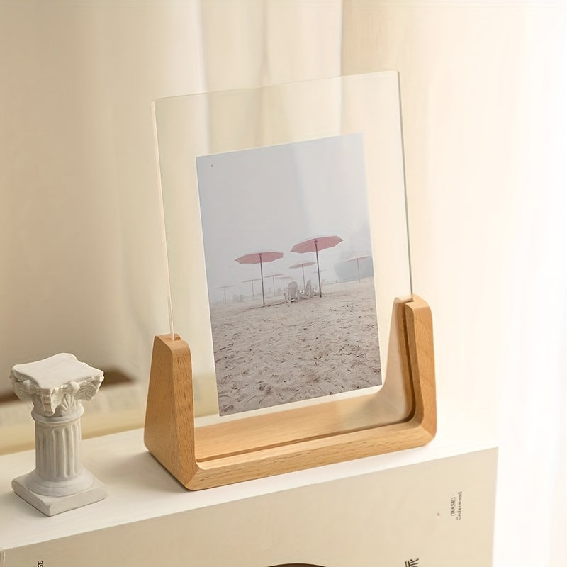 Digital fotoramme akryl træ borddisplay