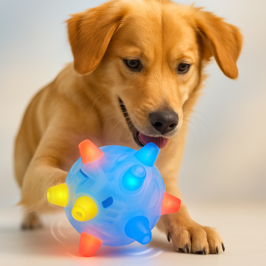 Balle de jeu interactive rebondissante pour chien