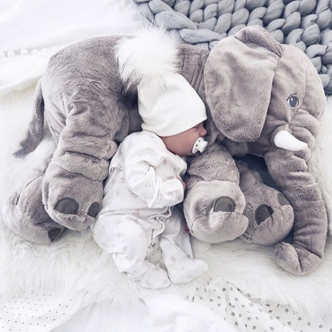Baby blød elefant legetøj pude