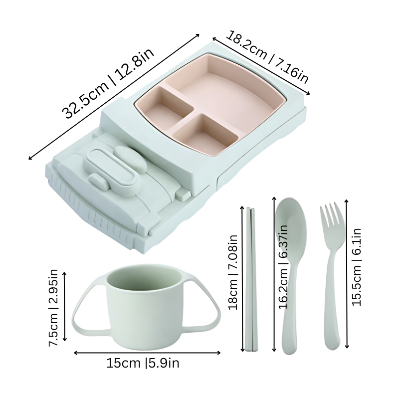 Kids Plate Set Car Style Durable Plastic Design
