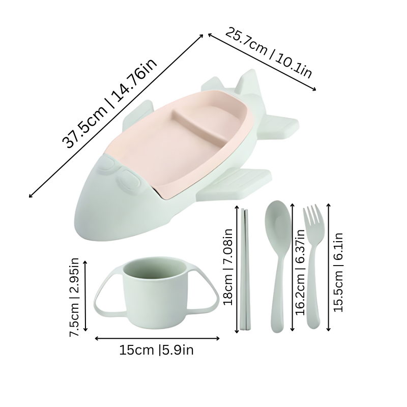 Kids Plate Set Car Style Durable Plastic Design
