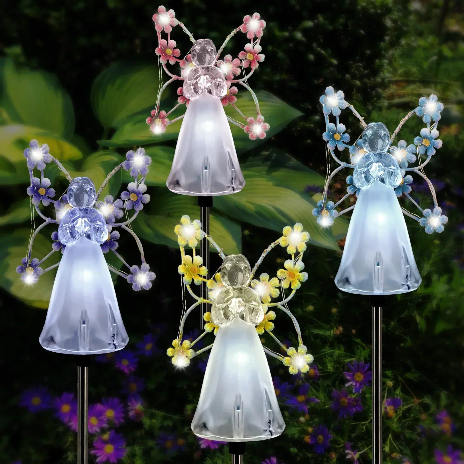 Lanterne de jardin LED Ange solaire Luminous Haven – Éclairage extérieur élégant pour jardins et mémoriaux