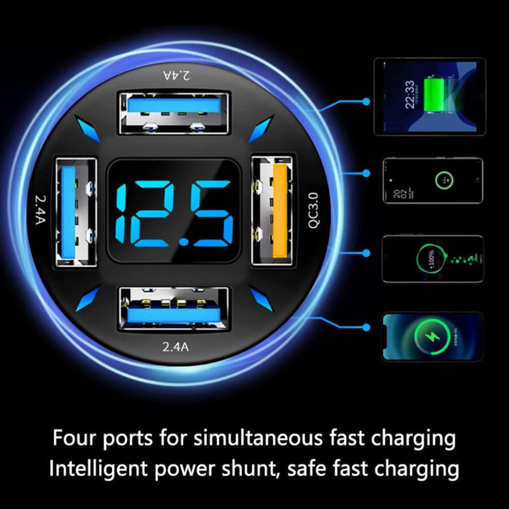 Chargeur de voiture rapide adaptateur USB multi-port