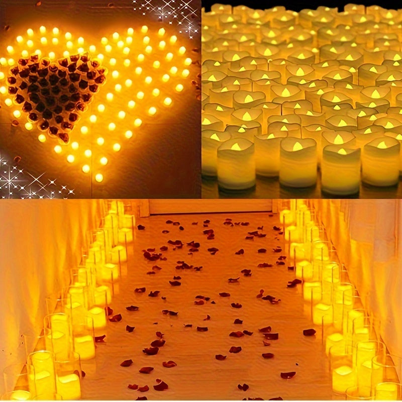 GlowFlicker - Lot de 24/50/100 bougies LED sans flamme pour ambiance romantique