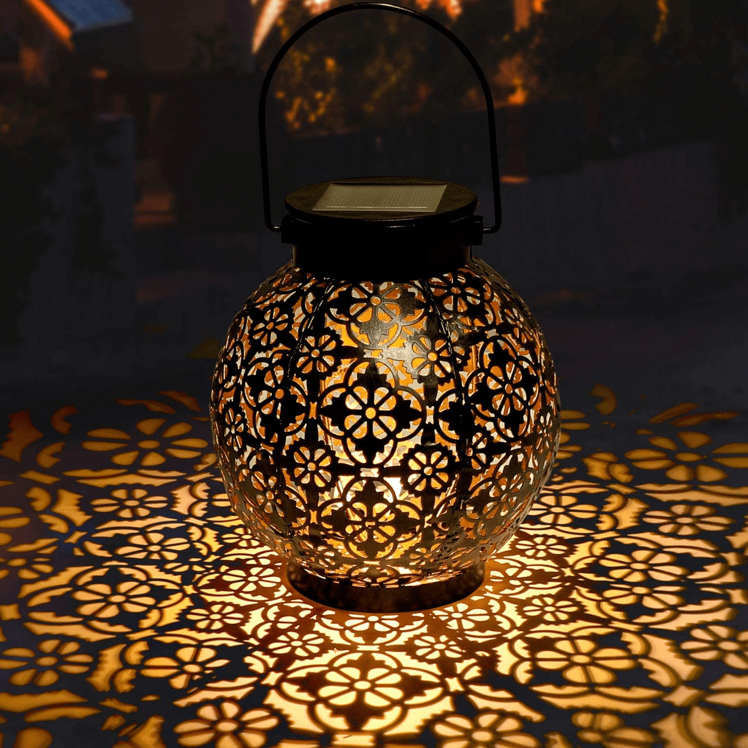 Lanterne SolarGlow | Lumière Solaire d'Extérieur de Style Marocain
