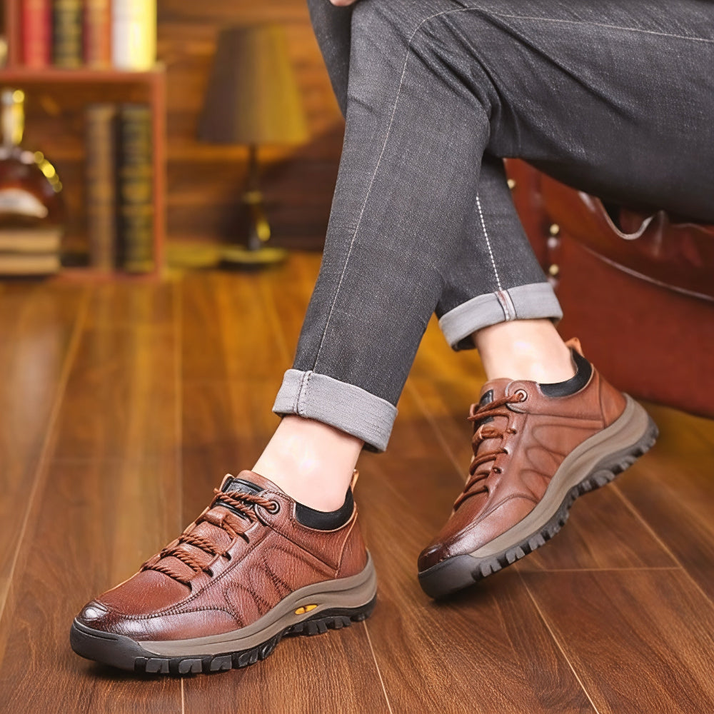 Men’s Leather Casual Walking Sneakers | Comfortable Lightweight