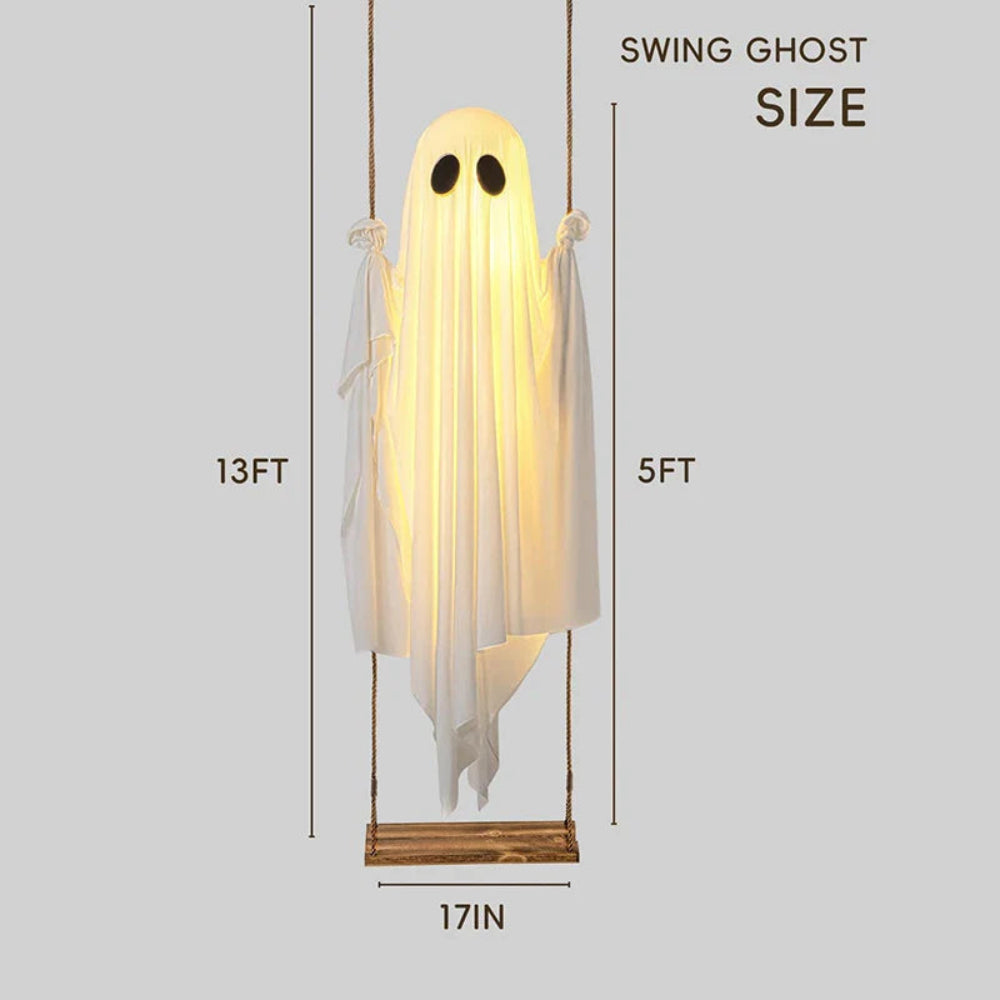 Hanging Swing Ghost Decoration Halloween 2025 Porch Lights - Image 6