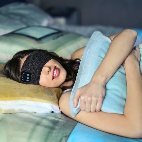 Bluetooth spánkové sluchátka měkká látková čelenka