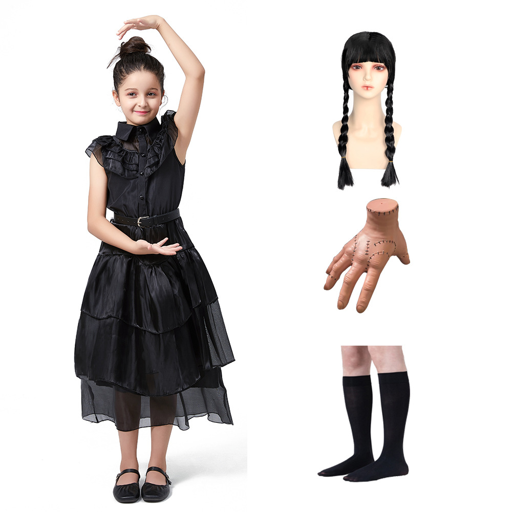 Halloween Witch Costume Kids Gothic Dress