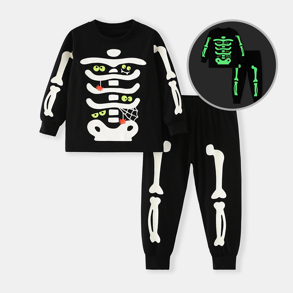 Halloween børnekostume skelet hættetrøje