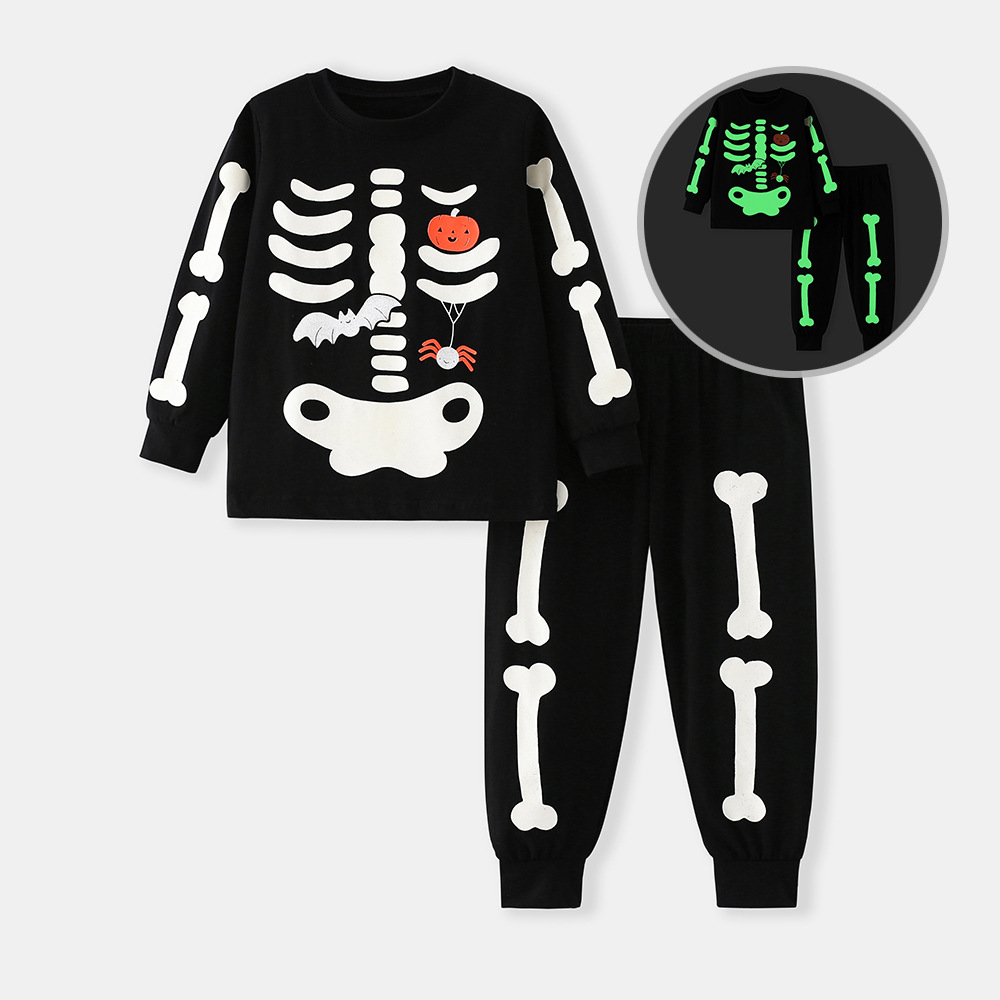 Halloween børnekostume skelet hættetrøje
