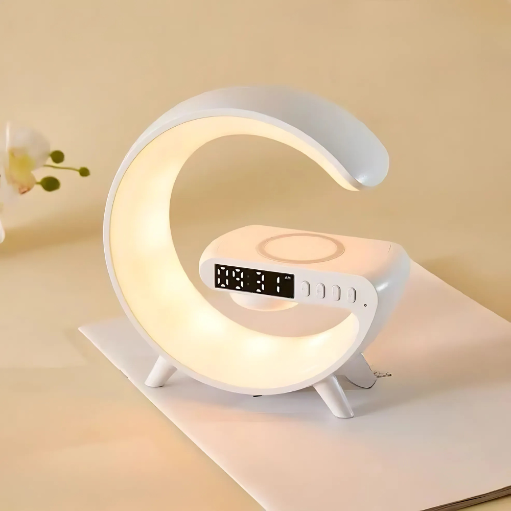 ワイヤレス充電ランプ LED時計スピーカー