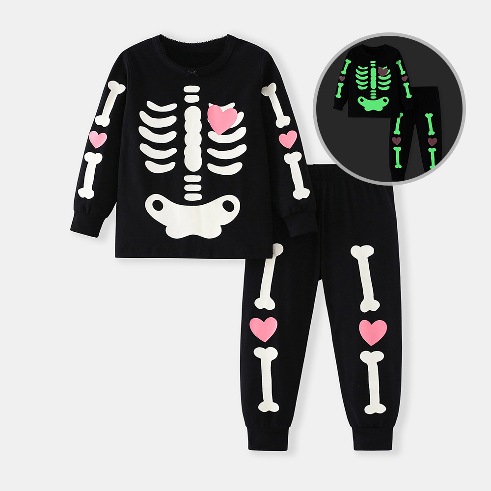Halloween børnekostume skelet hættetrøje